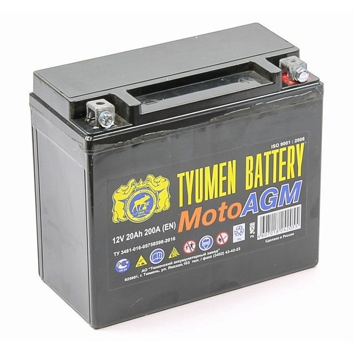 Тюмень 6МТС-20 AGM 20А/ч-12V ст EN200 болт обратная 175x85x155